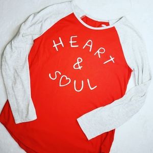 Girls Old Navy Heart & Soul Baseball Tee Sz 10/12